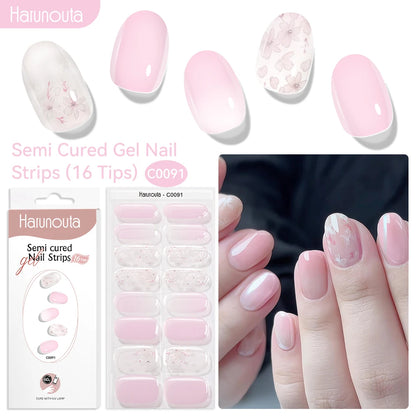 NailGlow™ Marble Red – Stickers Ongles Gel Semi-Cuit Effet Marbré