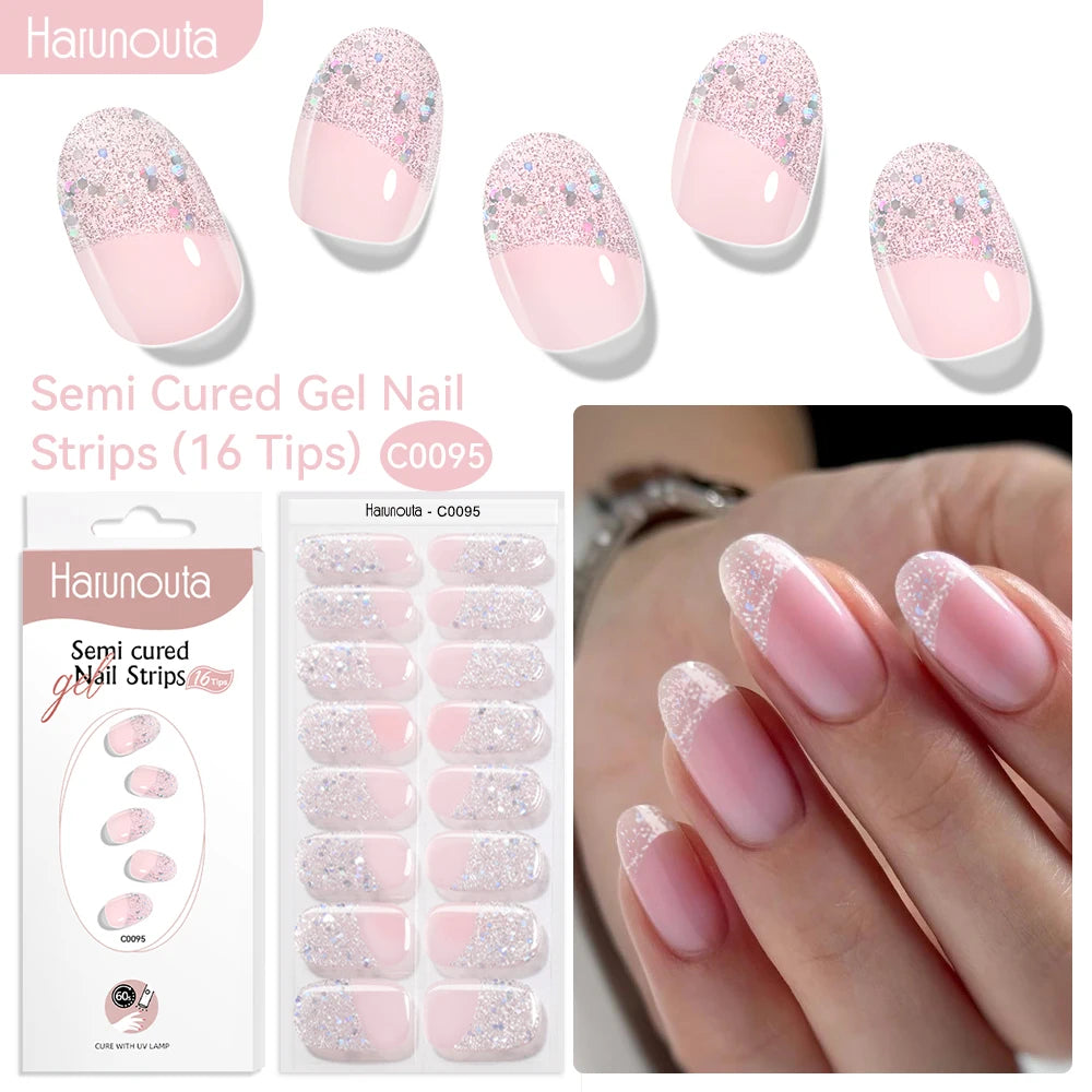 NailGlow™ Marble Red – Stickers Ongles Gel Semi-Cuit Effet Marbré
