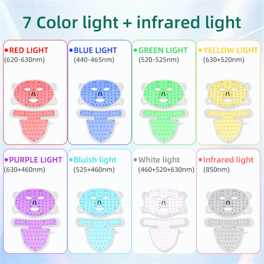 LumiSkin™ Elite – 8-Farben LED Maske für Gesicht und Hals mit Rot- & Infrarotlicht