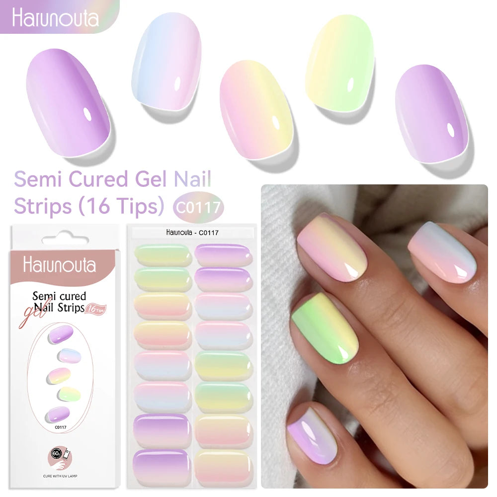 NailGlow™ Marble Red – Stickers Ongles Gel Semi-Cuit Effet Marbré