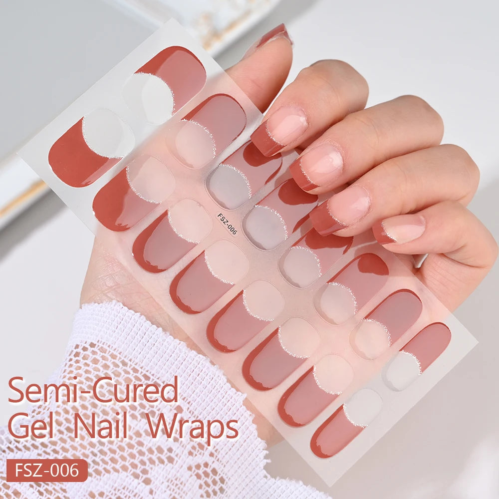 NailGlow™ Gel Wraps – Stickers Ongles Gel Semi-Cuit Full Cover