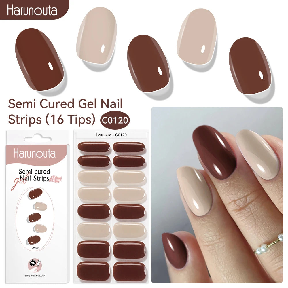 NailGlow™ Marble Red – Stickers Ongles Gel Semi-Cuit Effet Marbré