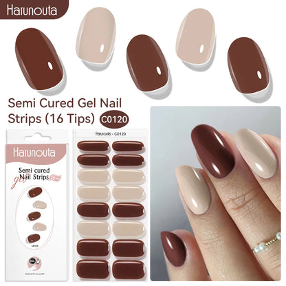 NailGlow™ Marble Red – Stickers Ongles Gel Semi-Cuit Effet Marbré