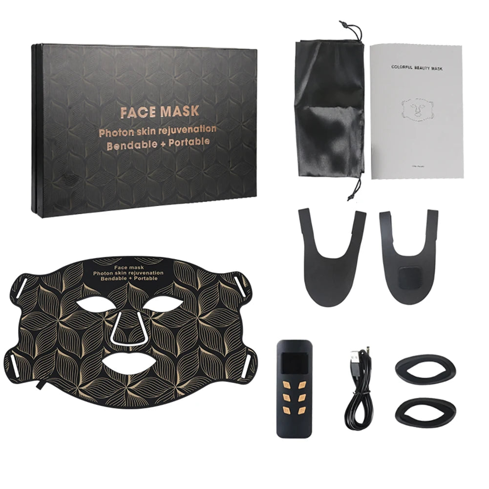 LumiSkin™ Elite – Masque LED Visage et Cou 8 Couleurs avec Lumière Rouge & Infrarouge