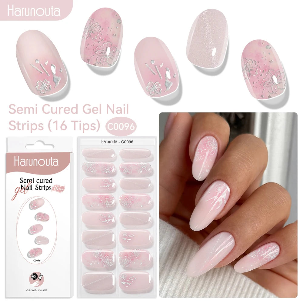 NailGlow™ Marble Red – Stickers Ongles Gel Semi-Cuit Effet Marbré