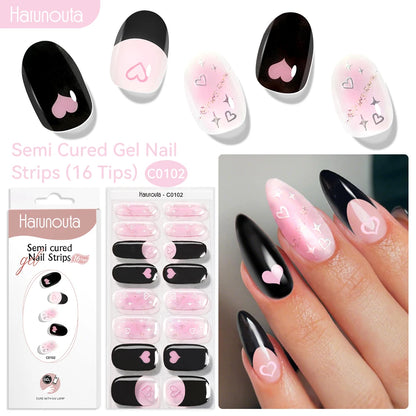 NailGlow™ Marble Red – Stickers Ongles Gel Semi-Cuit Effet Marbré