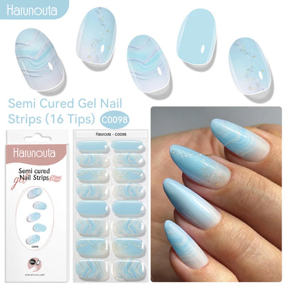 NailGlow™ Marble Red – Stickers Ongles Gel Semi-Cuit Effet Marbré