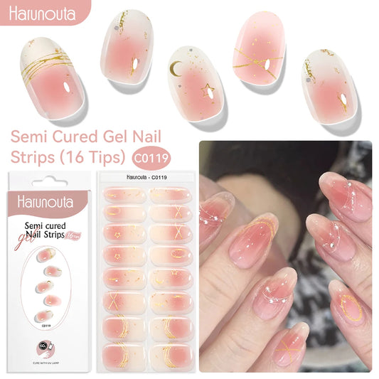 NailGlow™ Marble Red – Stickers Ongles Gel Semi-Cuit Effet Marbré