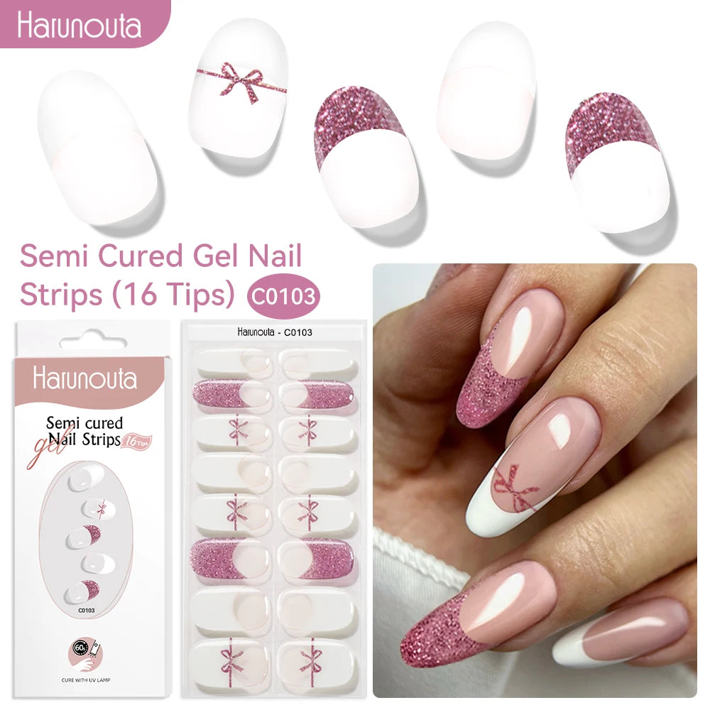 NailGlow™ Marble Red – Stickers Ongles Gel Semi-Cuit Effet Marbré
