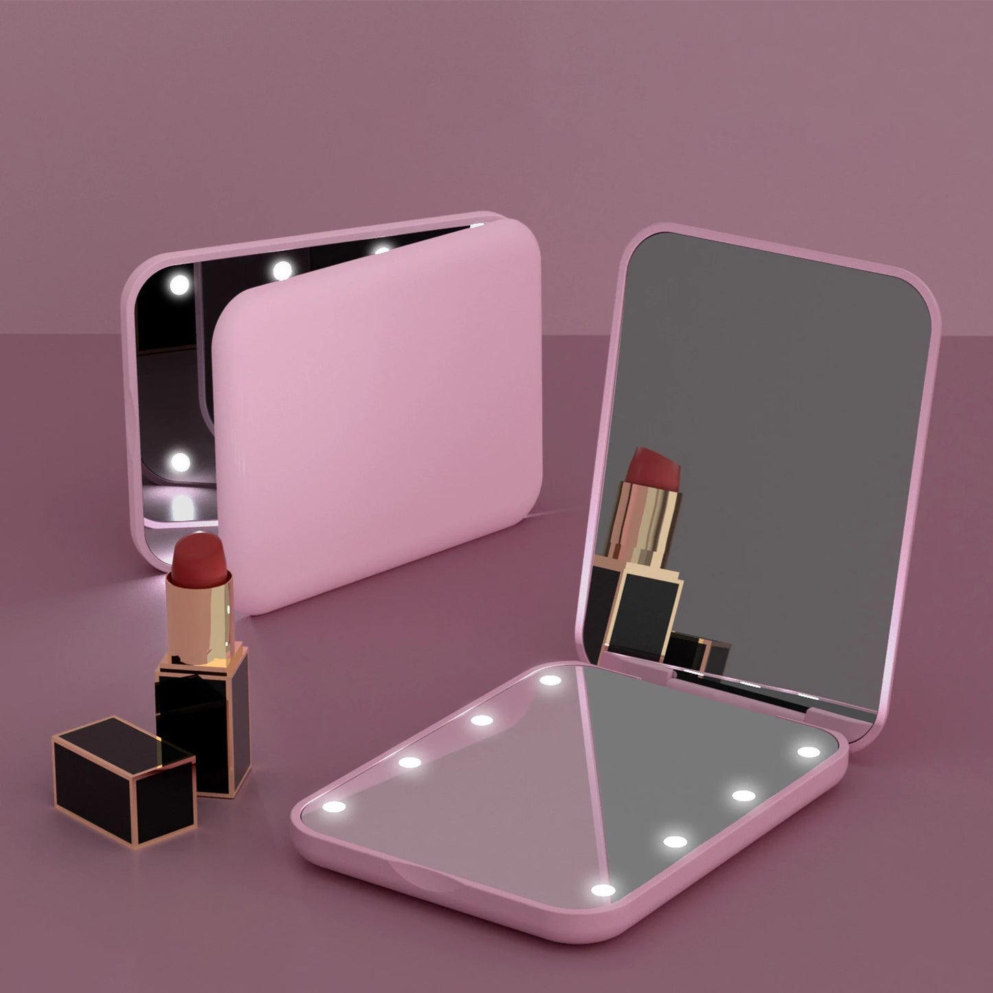 GlowMirror™ Mini – Faltbarer LED-Schminkspiegel mit 1-fach & 2-fach Vergrößerung