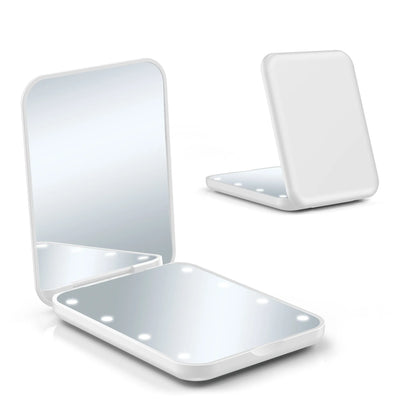 GlowMirror™ Mini – Faltbarer LED-Schminkspiegel mit 1-fach & 2-fach Vergrößerung