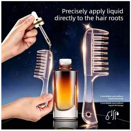 ScalpFlow™ – Peigne Applicateur d’Huile et Sérum pour Cuir Chevelu