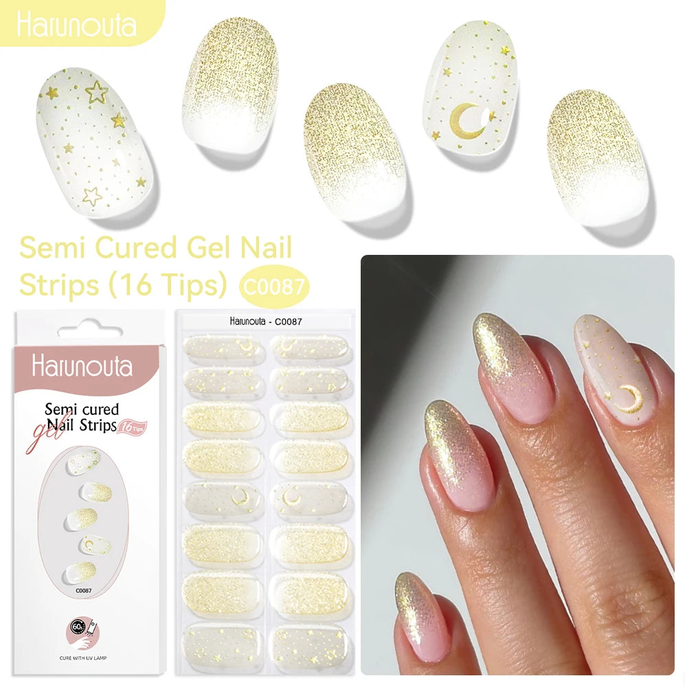 NailGlow™ Marble Red – Stickers Ongles Gel Semi-Cuit Effet Marbré