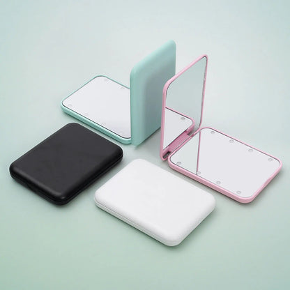GlowMirror™ Mini – Faltbarer LED-Schminkspiegel mit 1-fach & 2-fach Vergrößerung