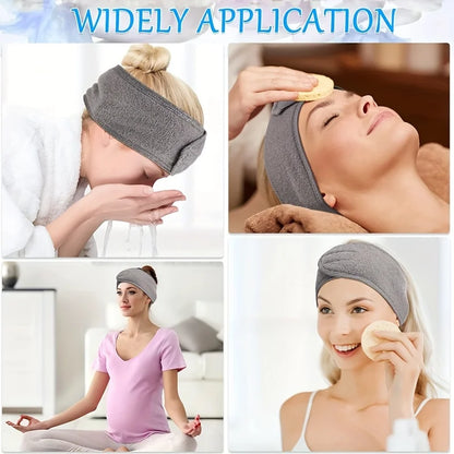SpaLuxe™ Band – Verstellbares breites Stirnband für Make-up, Skincare, Spa und Gesichtspflege