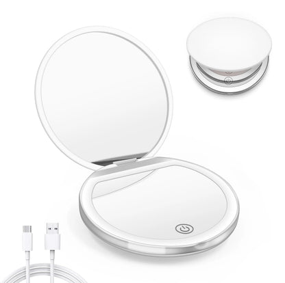GlowMirror™ Pro – Miroir de Maquillage LED Rechargeable avec Grossissement 1X & 3X
