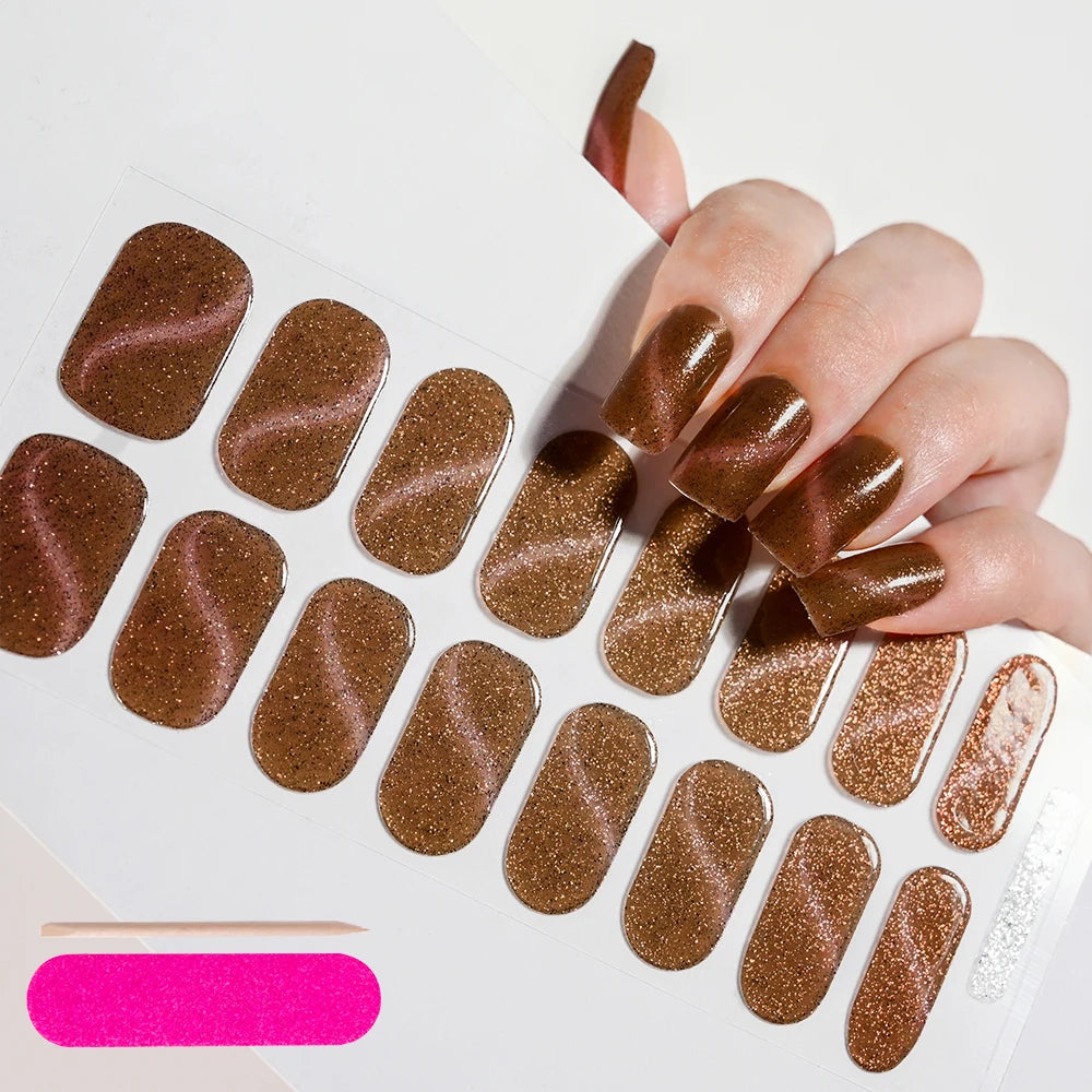 NailGlow™ Gel Wraps – Stickers Ongles Gel Semi-Cuit Full Cover