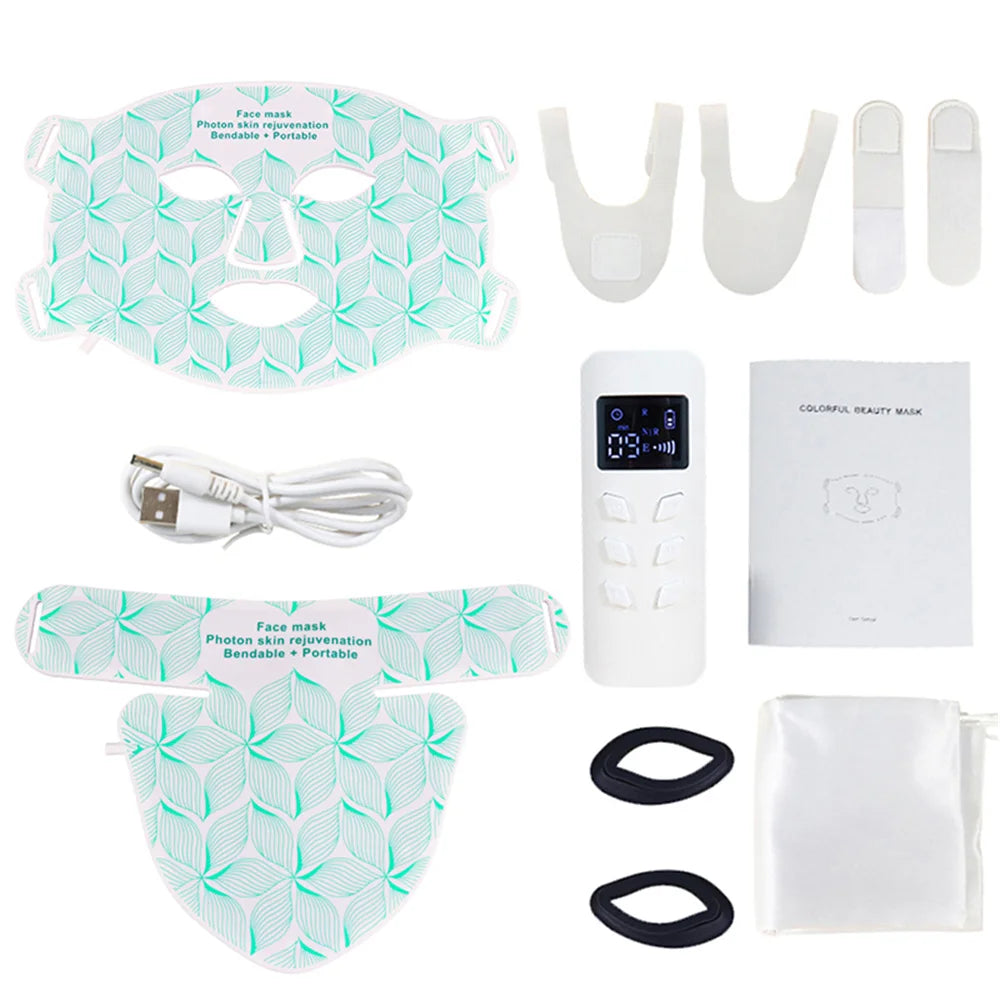 LumiSkin™ Elite – Masque LED Visage et Cou 8 Couleurs avec Lumière Rouge & Infrarouge