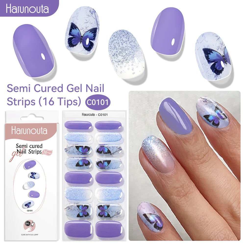 NailGlow™ Marble Red – Stickers Ongles Gel Semi-Cuit Effet Marbré