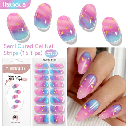 NailGlow™ Marble Red – Stickers Ongles Gel Semi-Cuit Effet Marbré