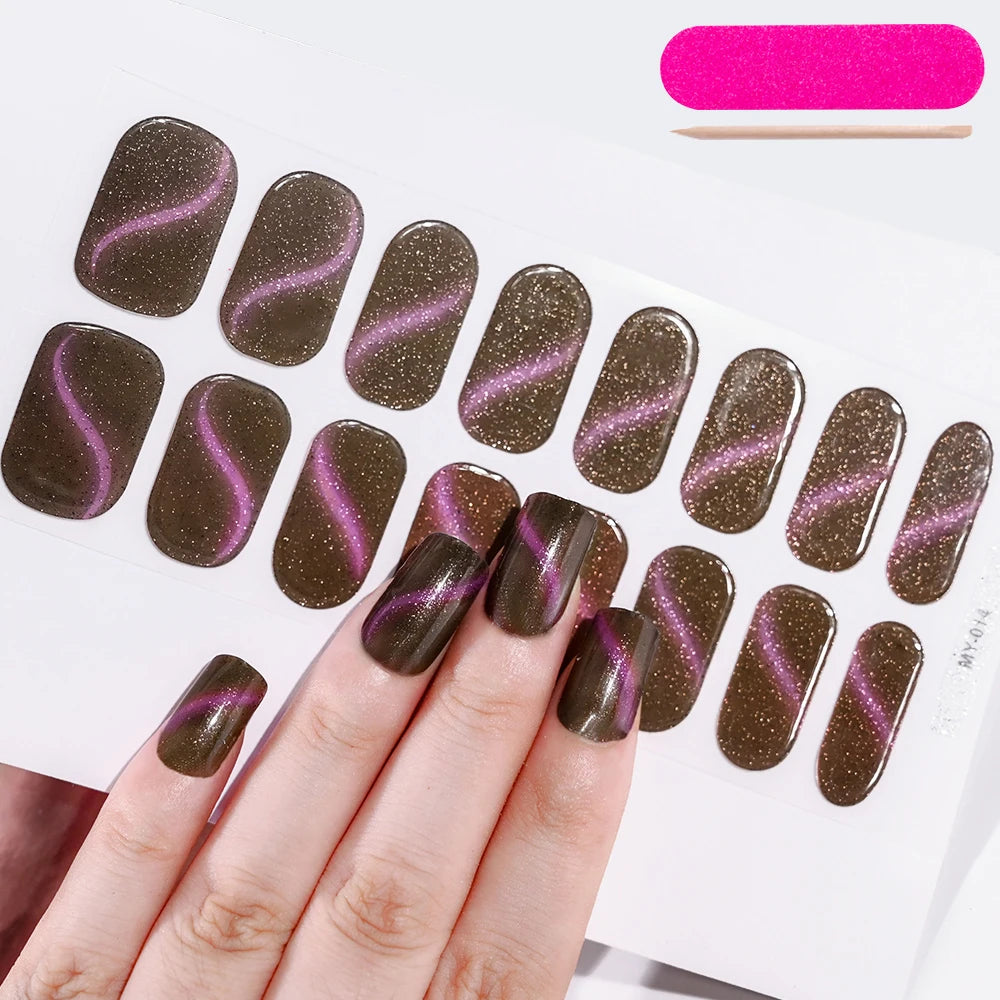 NailGlow™ Gel Wraps – Stickers Ongles Gel Semi-Cuit Full Cover