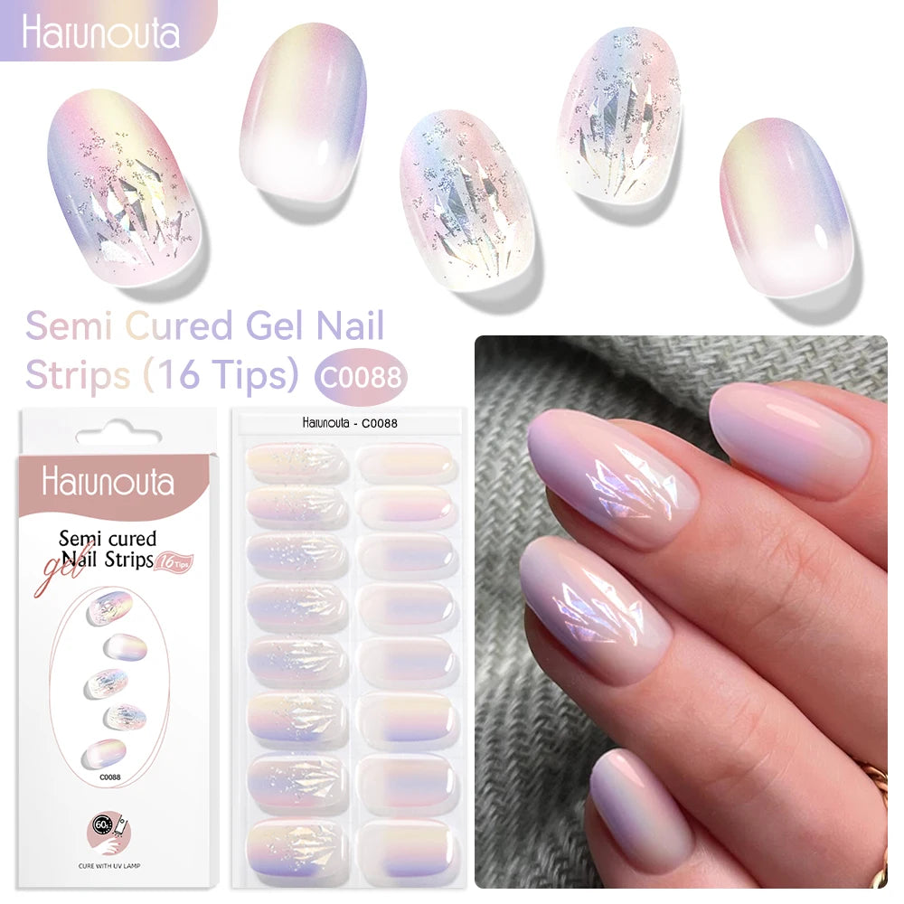 NailGlow™ Marble Red – Stickers Ongles Gel Semi-Cuit Effet Marbré