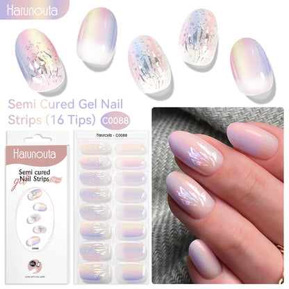 NailGlow™ Marble Red – Stickers Ongles Gel Semi-Cuit Effet Marbré