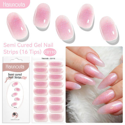 NailGlow™ Marble Red – Stickers Ongles Gel Semi-Cuit Effet Marbré