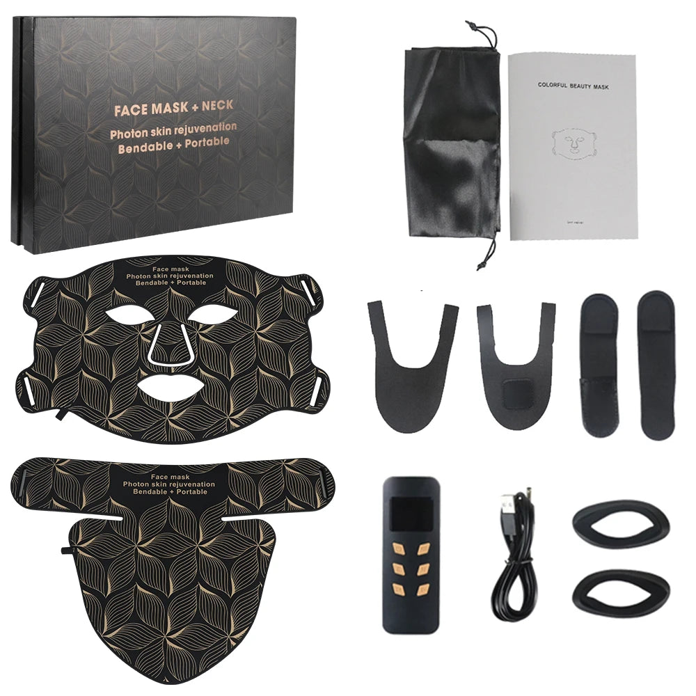 LumiSkin™ Elite – Masque LED Visage et Cou 8 Couleurs avec Lumière Rouge & Infrarouge
