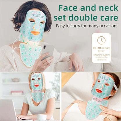 LumiSkin™ Elite – Masque LED Visage et Cou 8 Couleurs avec Lumière Rouge & Infrarouge