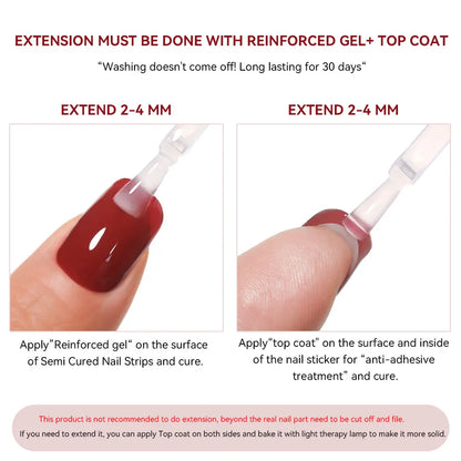 NailGlow™ Marble Red – Stickers Ongles Gel Semi-Cuit Effet Marbré