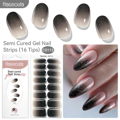 NailGlow™ Marble Red – Stickers Ongles Gel Semi-Cuit Effet Marbré
