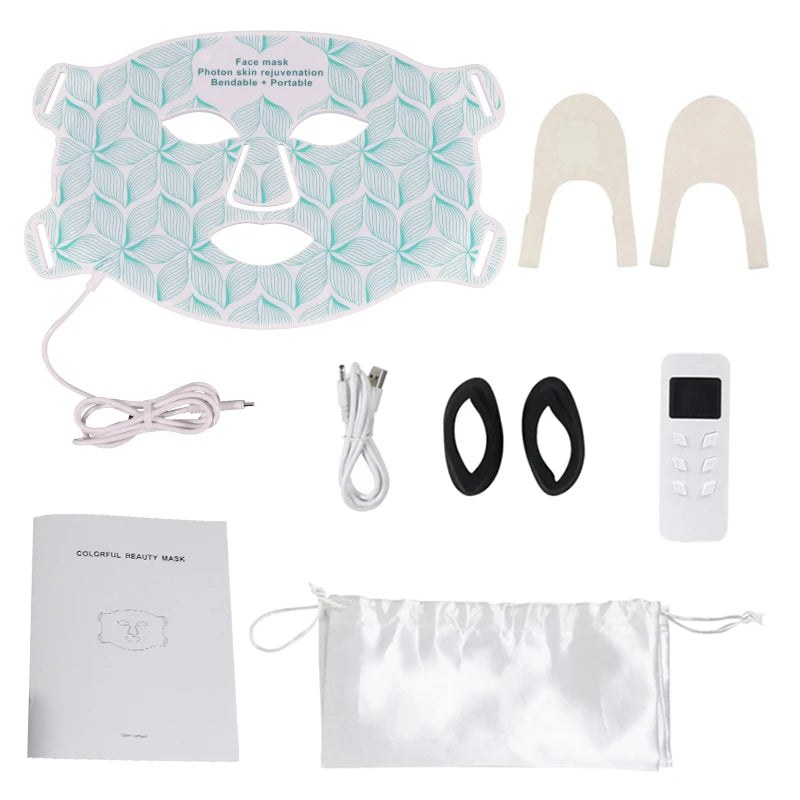 LumiSkin™ Elite – Masque LED Visage et Cou 8 Couleurs avec Lumière Rouge & Infrarouge