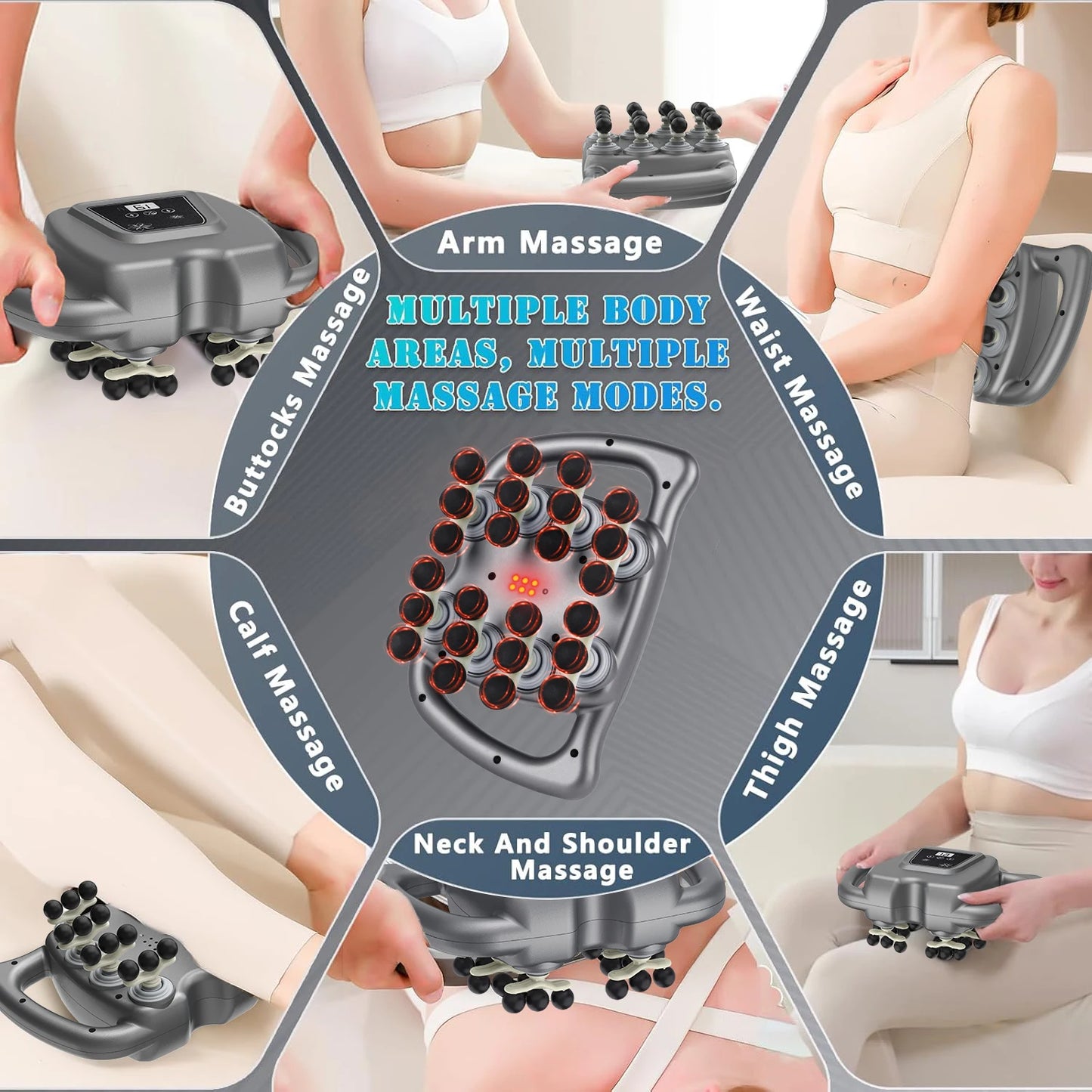 Pistolet de Massage Musculaire PulseRelief™ Pro – Massage Percussif Profond avec 16 ou 24 Têtes