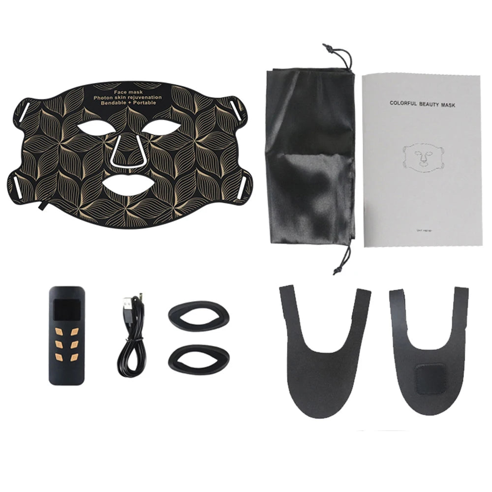 LumiSkin™ Elite – Masque LED Visage et Cou 8 Couleurs avec Lumière Rouge & Infrarouge