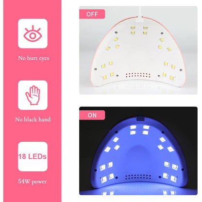 NailGlow™ Pro 54W – Lampe UV/LED Professionnelle pour Ongles