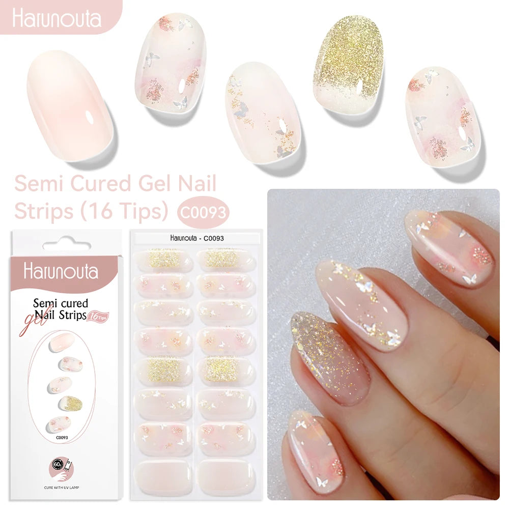 NailGlow™ Marble Red – Stickers Ongles Gel Semi-Cuit Effet Marbré