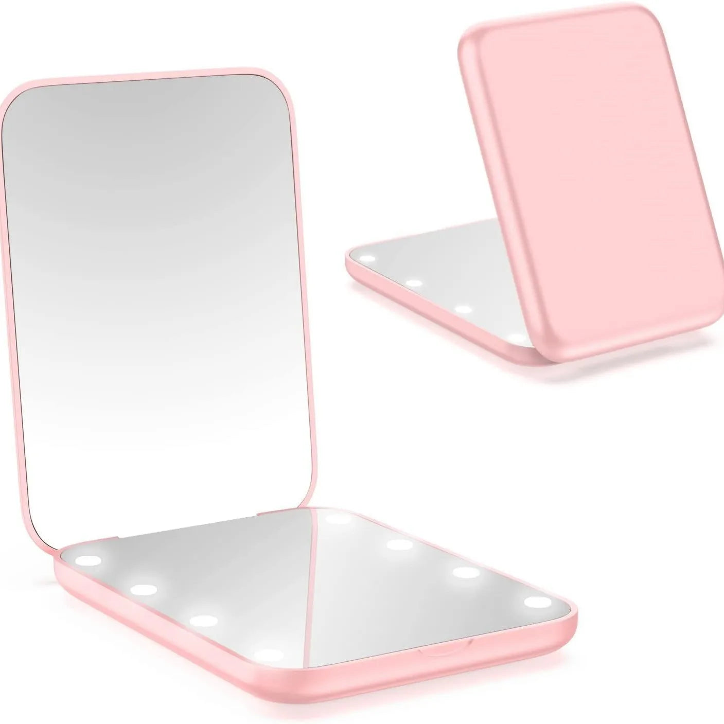 GlowMirror™ Mini – Faltbarer LED-Schminkspiegel mit 1-fach & 2-fach Vergrößerung