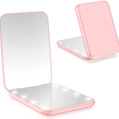 GlowMirror™ Mini – Faltbarer LED-Schminkspiegel mit 1-fach & 2-fach Vergrößerung