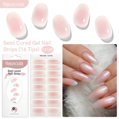 NailGlow™ Marble Red – Stickers Ongles Gel Semi-Cuit Effet Marbré