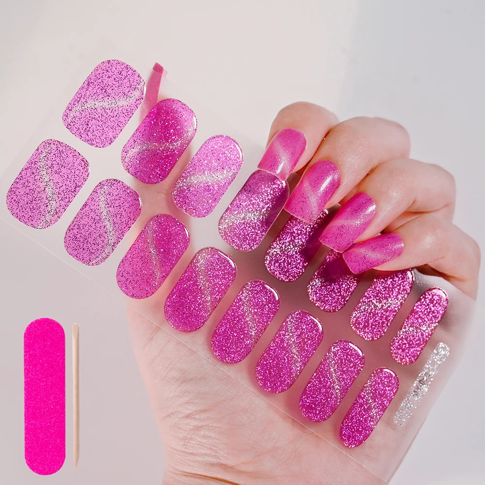 NailGlow™ Gel Wraps – Stickers Ongles Gel Semi-Cuit Full Cover