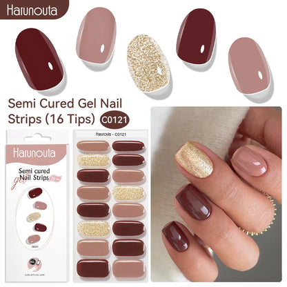 NailGlow™ Marble Red – Stickers Ongles Gel Semi-Cuit Effet Marbré