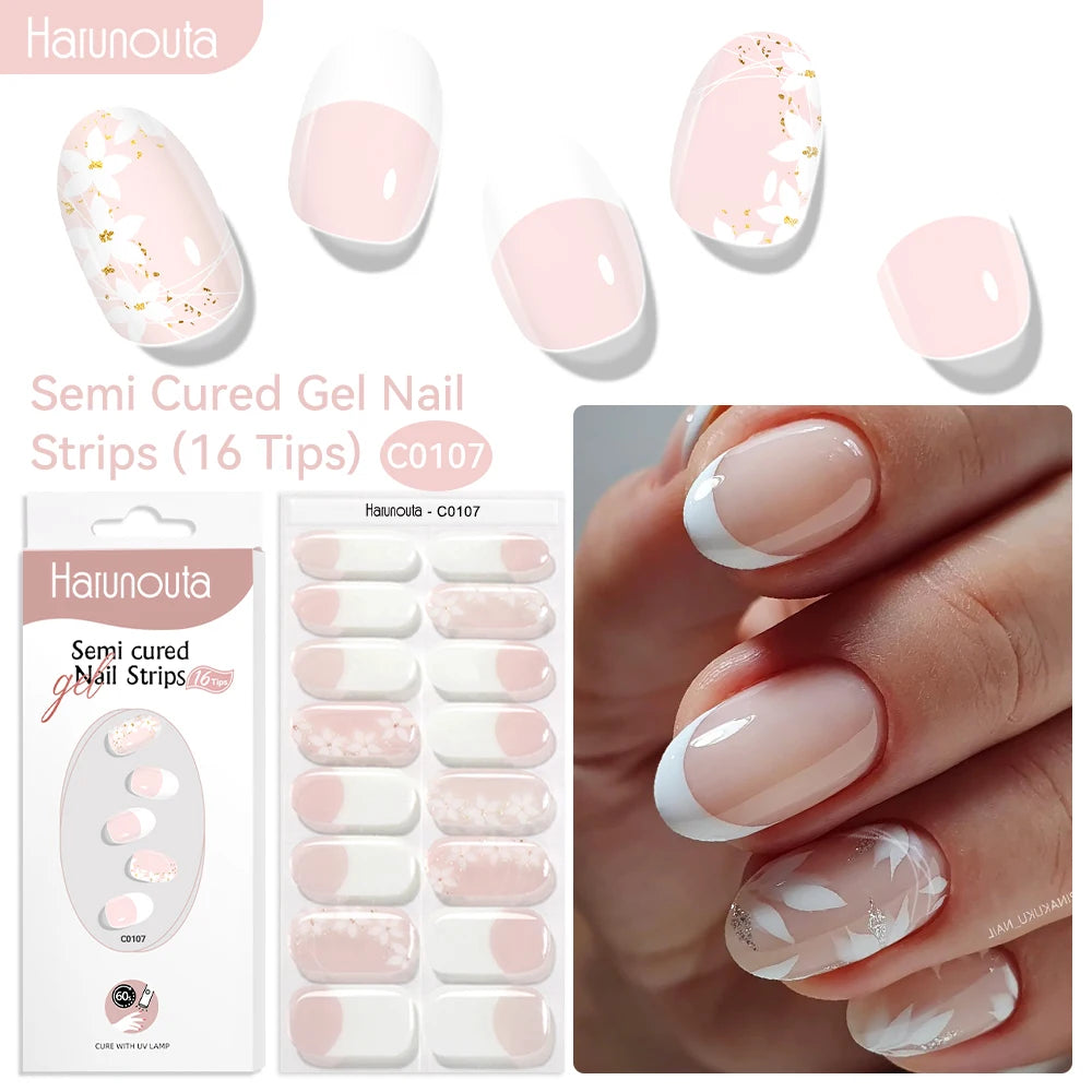 NailGlow™ Marble Red – Stickers Ongles Gel Semi-Cuit Effet Marbré
