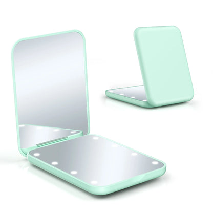 GlowMirror™ Mini – Faltbarer LED-Schminkspiegel mit 1-fach & 2-fach Vergrößerung