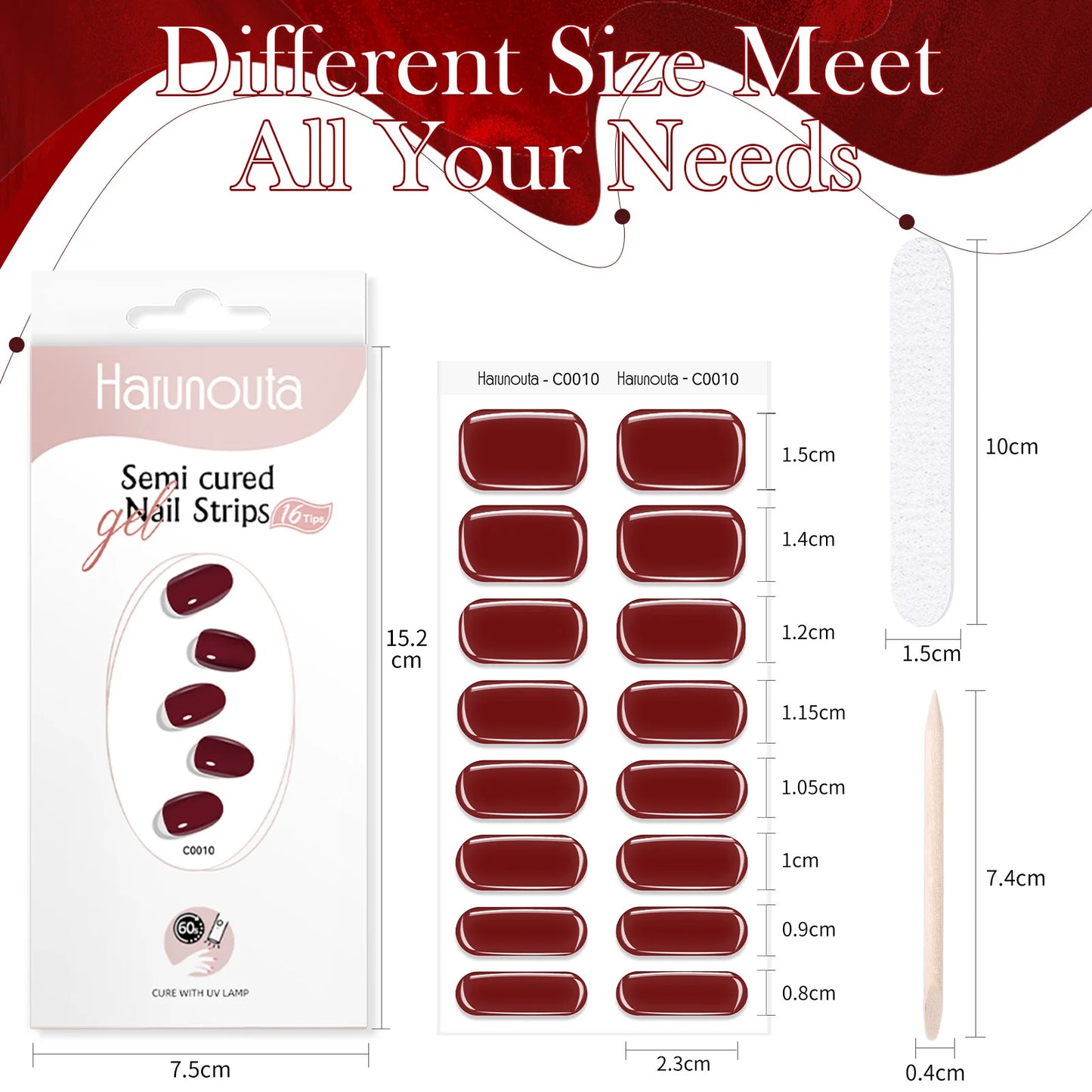 NailGlow™ Marble Red – Stickers Ongles Gel Semi-Cuit Effet Marbré