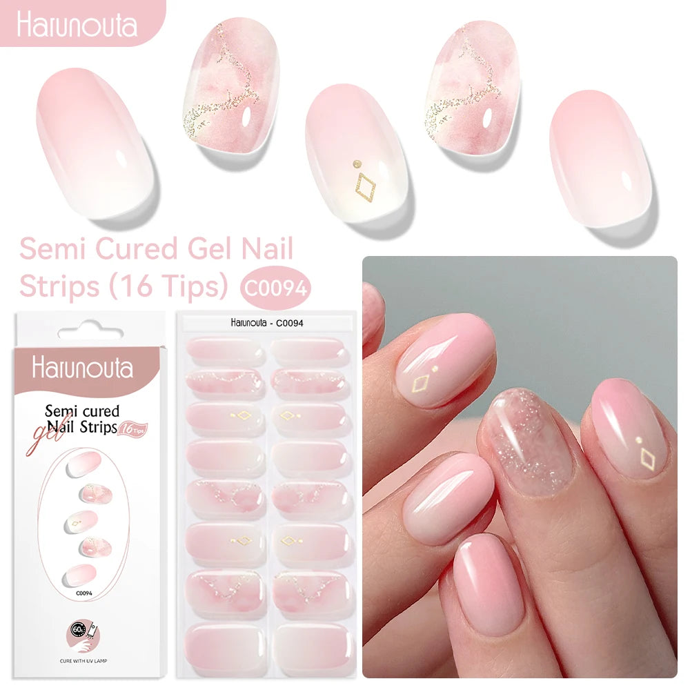 NailGlow™ Marble Red – Stickers Ongles Gel Semi-Cuit Effet Marbré
