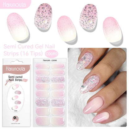 NailGlow™ Marble Red – Stickers Ongles Gel Semi-Cuit Effet Marbré