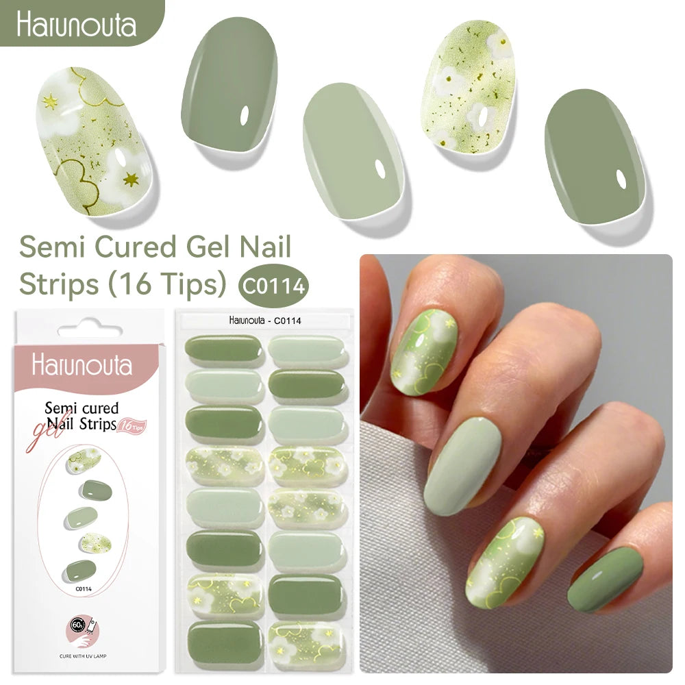 NailGlow™ Marble Red – Stickers Ongles Gel Semi-Cuit Effet Marbré