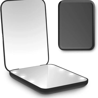 GlowMirror™ Mini – Faltbarer LED-Schminkspiegel mit 1-fach & 2-fach Vergrößerung