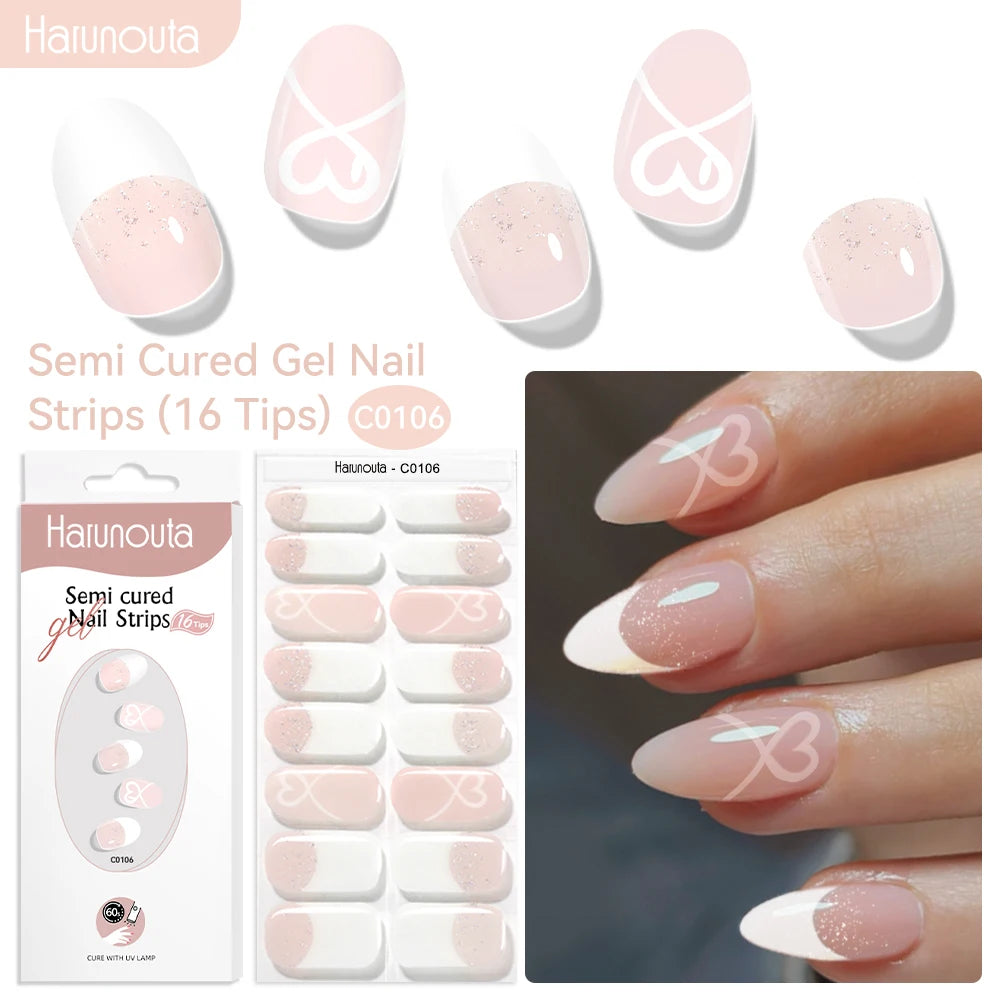 NailGlow™ Marble Red – Stickers Ongles Gel Semi-Cuit Effet Marbré